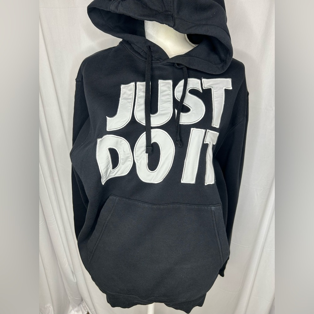 Nike Black Hoodie with Metallic Silver Accents